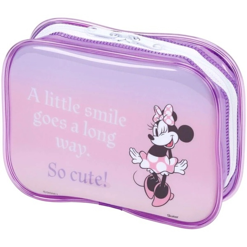Disney Minnie Mouse Mini Travel Toiletry 5 pc Set Toothbrush Comb Bottle Kawaii